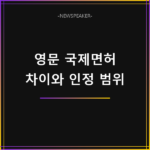 영문운전면허증 국제운전면허증 차이