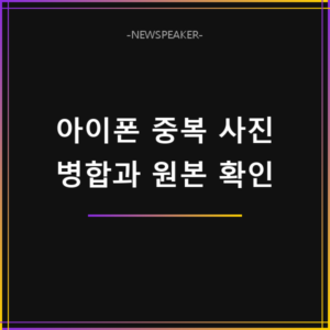 아이폰 중복 사진 정리