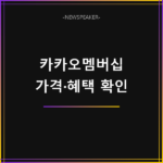 카카오멤버십 가격과 혜택
