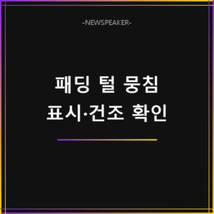 패딩 털 뭉침 복원 방법