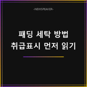 패딩 세탁 방법