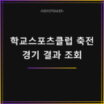 학교스포츠클럽 축전 경기 결과 조회
