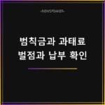 교통범칙금 과태료 차이