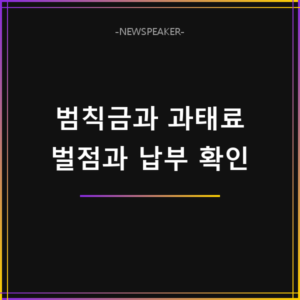 교통범칙금 과태료 차이
